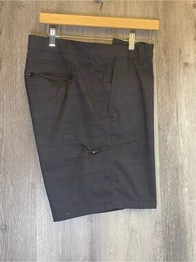 Hawke & Co. Mens Stretch Woven Short Honeycomb Stripe Charcoal  38W
